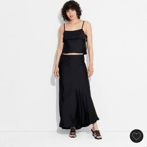 Wild Fable™ Maxi Skirt | Satin Fabric | Black | Small
